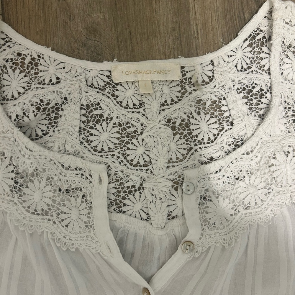 LoveShackFancy Ivory Lace Top